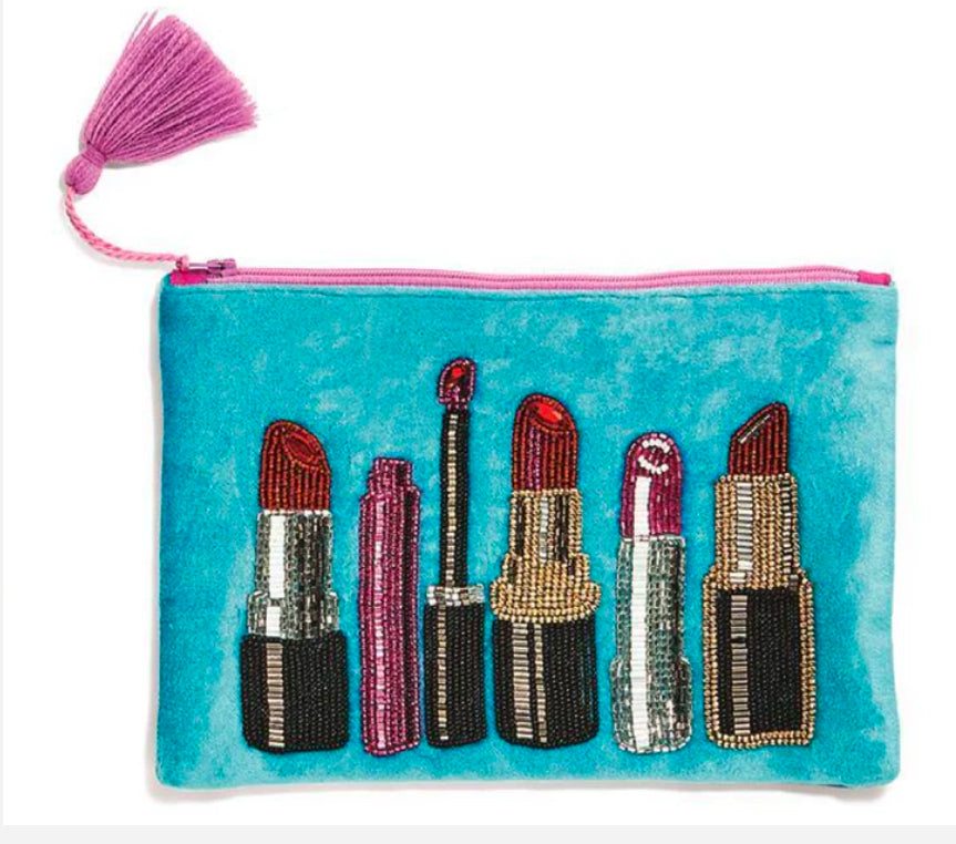 EMBROIDERED LIPSTICK POUCH