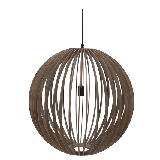 23-1/2"RND X 24-3/4"H WOODEN SLATS BALL PENDANT-KD