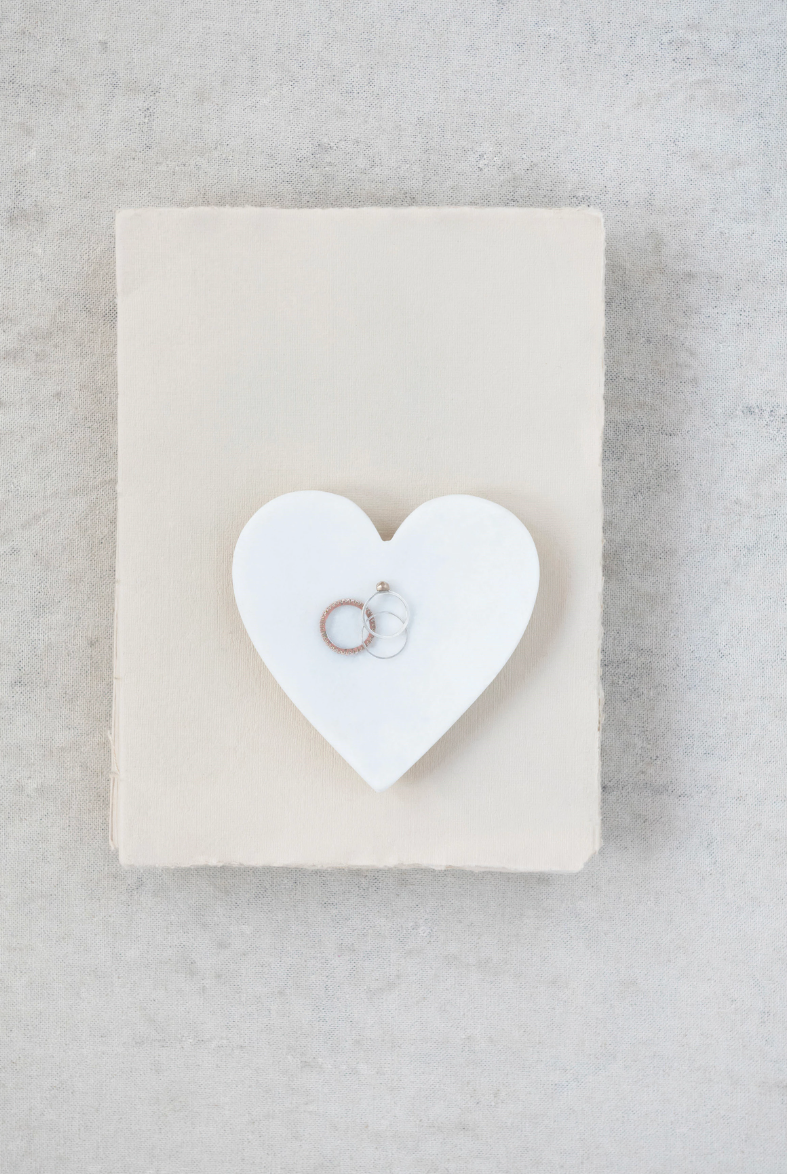 MARBLE HEART SHAPED DISH