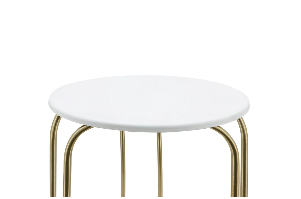 METAL END TABLE 22'' WHITE GOLD