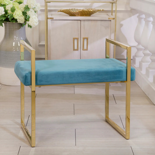 VELVETEEN BENCH GOLD AND TEAL