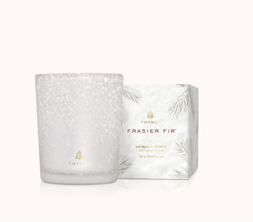 FRASIER FIR FLOCKED VOTIVE CANDLE 2 OZ