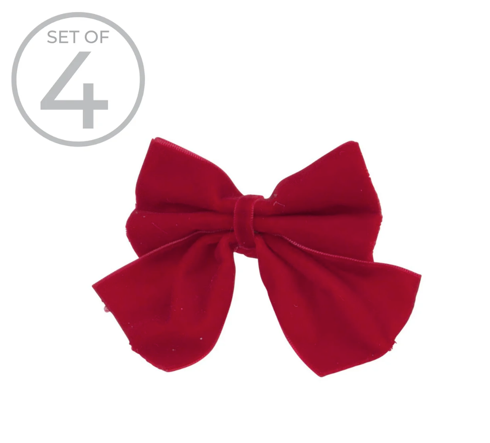 RED VELVET BOW NAPKING RING