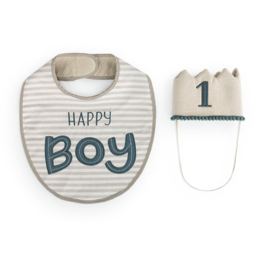 HAT & BIB SET 1ST BIRTHDAY BOY