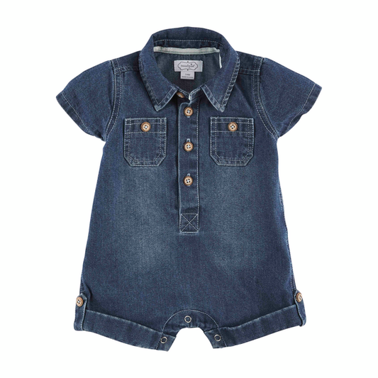 DENIM BABY SHORTALL 6-9 MONTHS