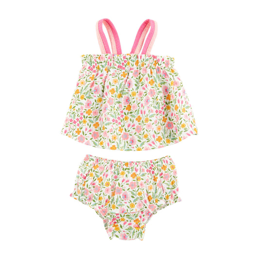 FLORAL PINAFORE SET 3-6 MONTHS