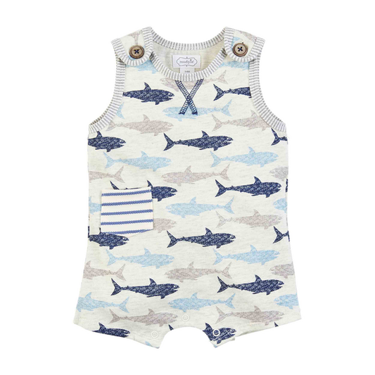 SHARK PRINTED ROMPER 3-6 MONTHS