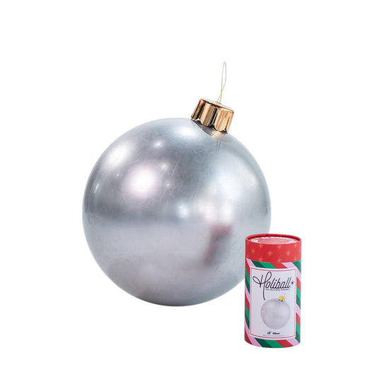 HOLIBALL MEDIUM 18" SILVER INFLATABLE ORNAMENT