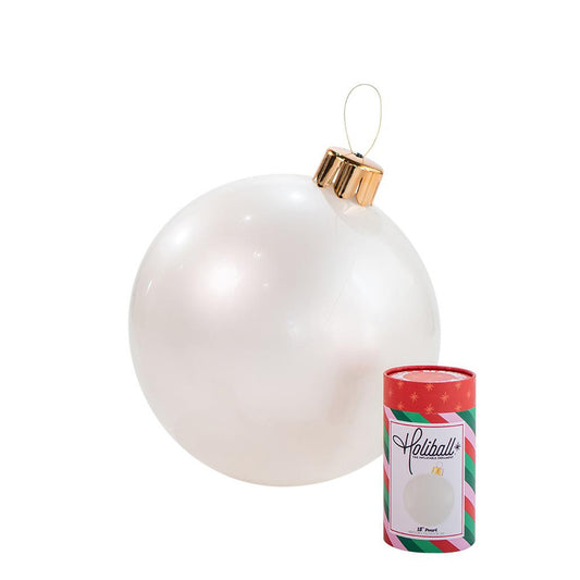 HOLIBALL MEDIUM 18" PEARL WHITE INFLATABLE ORNAMENT