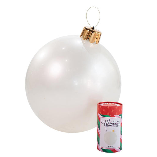 HOLIBALL LARGE 30" PEARL WHITE INFLATABLE ORNAMENT