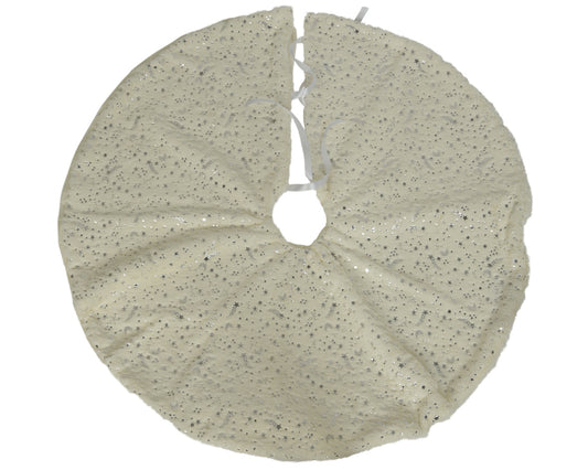 TREE SKIRT POLYESTER-WHITE/SILVER