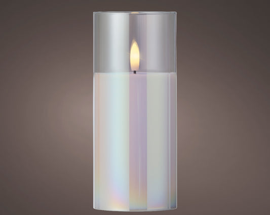 LED  CANDLE GLASS-IRIS/WARM WHITE