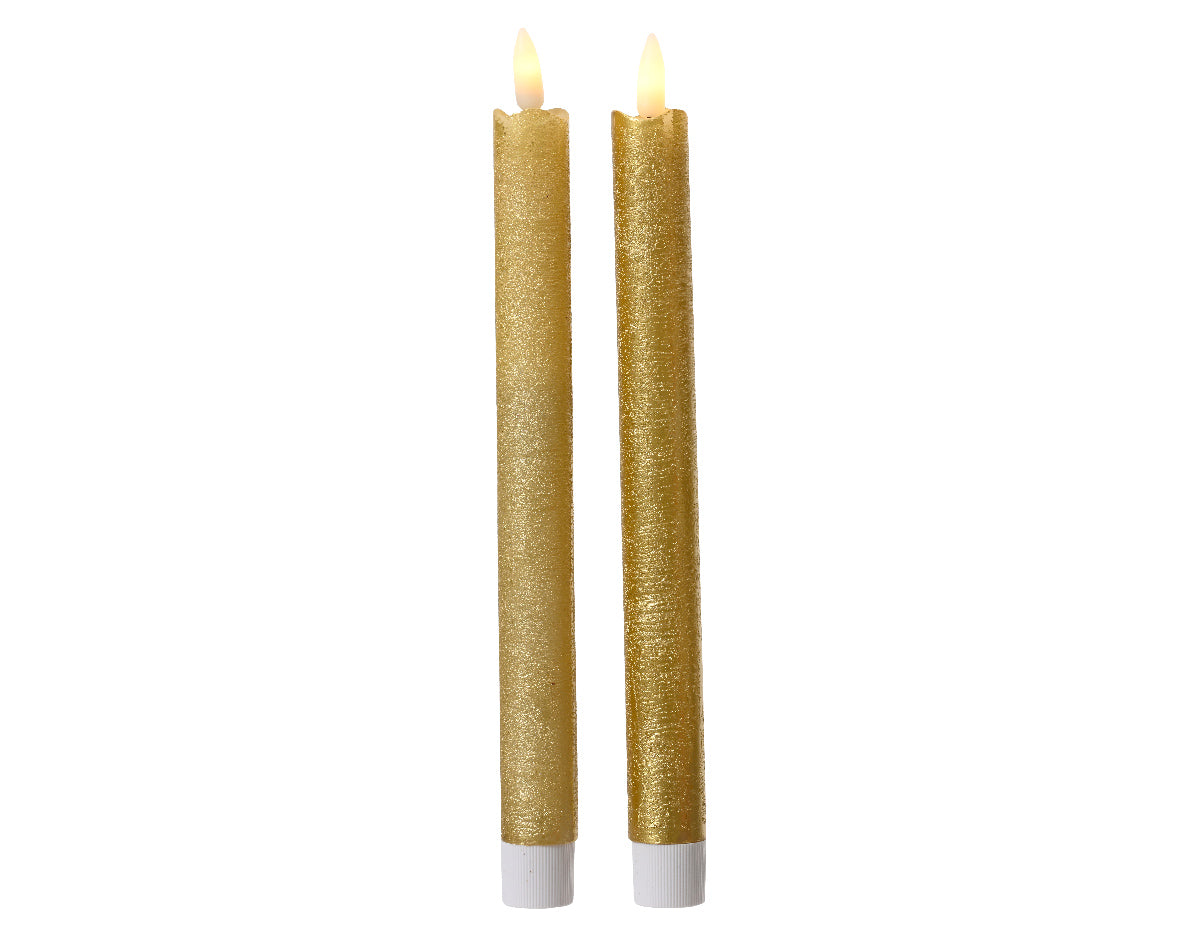 LED WICK DINNE CANDLE WAX WAVETOP STEADY-GOLD