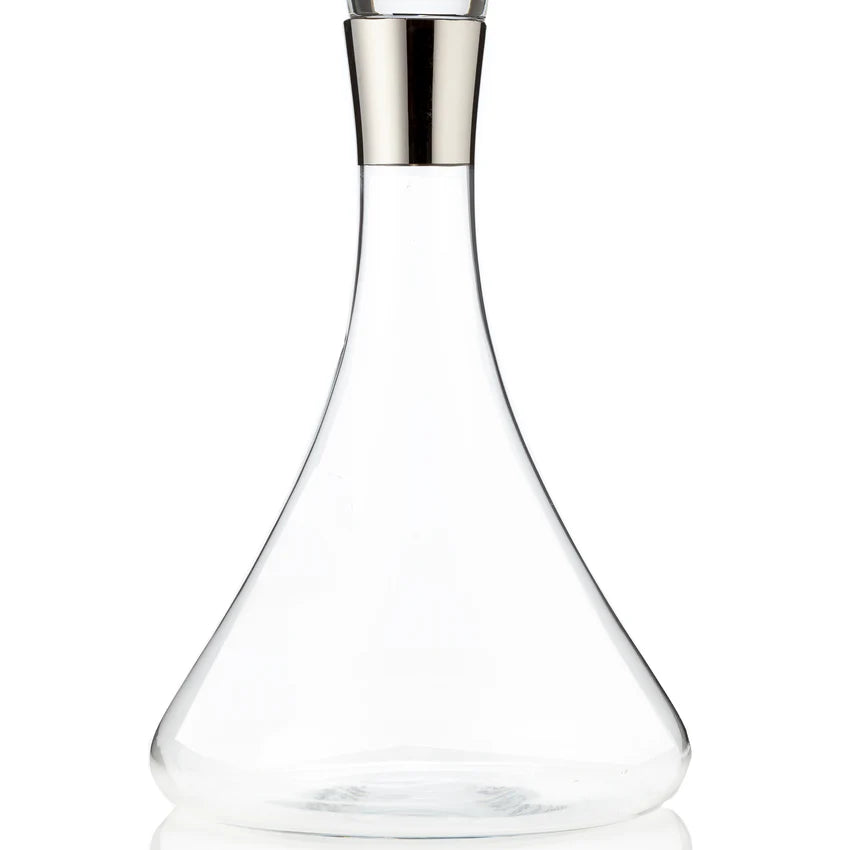 IRVING CHROME-RIMMED CRYSTAL DECANTER