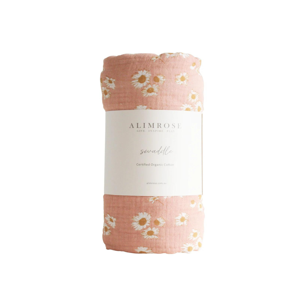 MUSLIN SWADDLE LARGE DAISIES